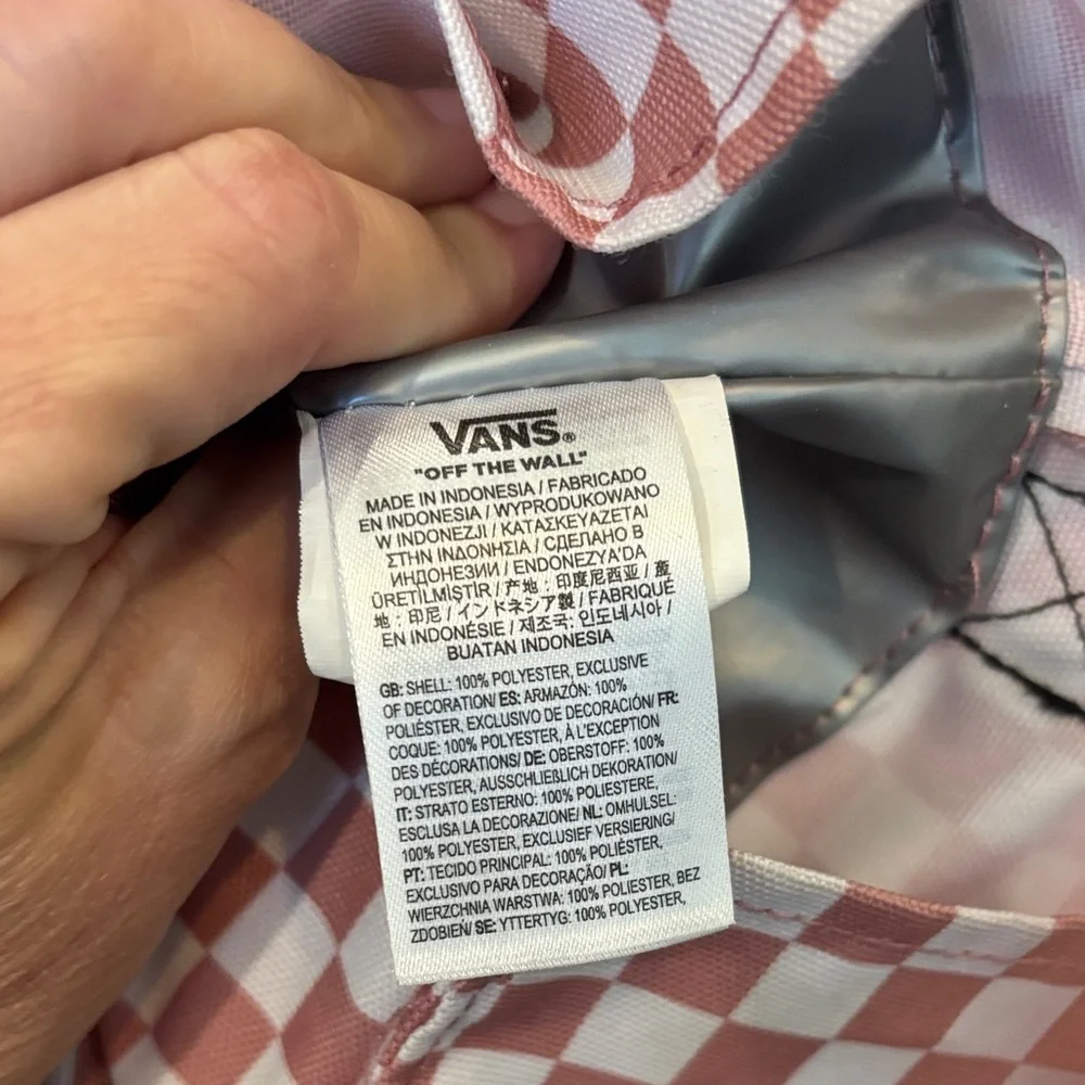 Vans off the wall Pink Checkered Insulated Lunch Cooler Bag